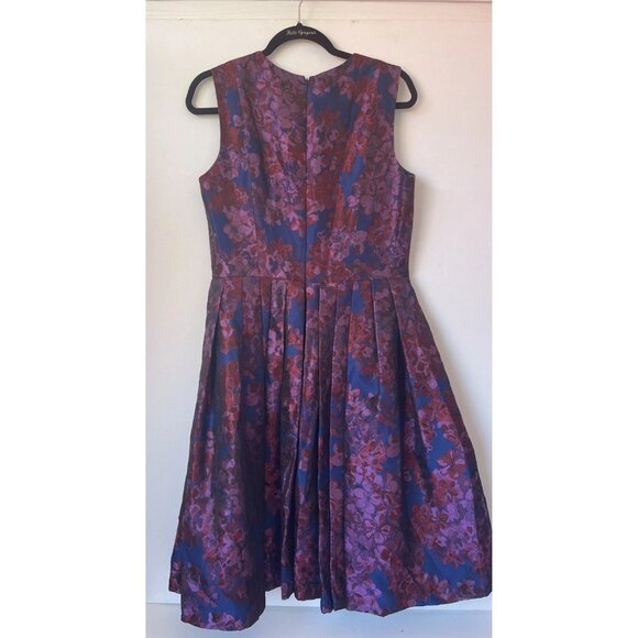 Badgley Mischka Couture for Nordstrom Floral Jacquard Fit & Flare Dress Size 12 - Picture 5 of 11
